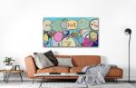 Buy large format abstract painting - costume party